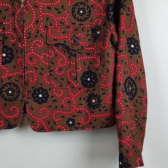 Classiques For Nordstrom Zip Front Cropped Linen Jacket Size Small - Picture 5 of 13